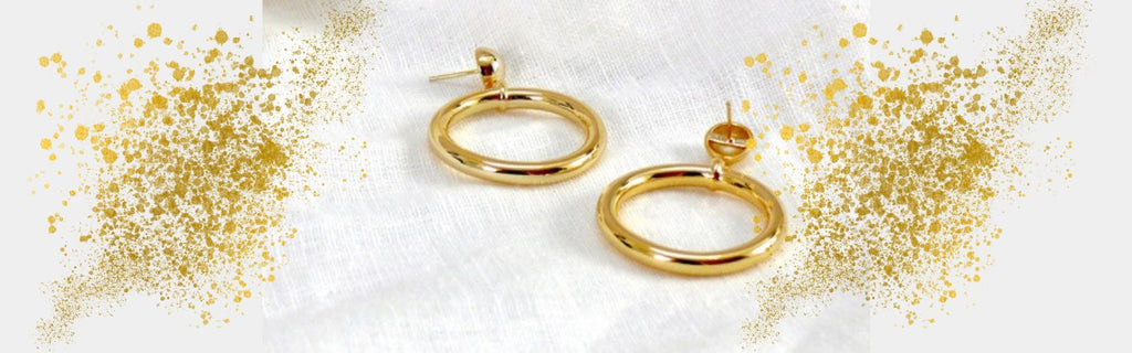 Chunky gold earrings from Audrey collection by Misia Mae 