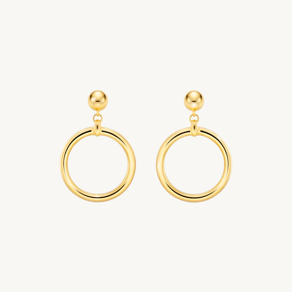 large door knocker gold party earrings Audrey Hepburn style by Misia Mae 