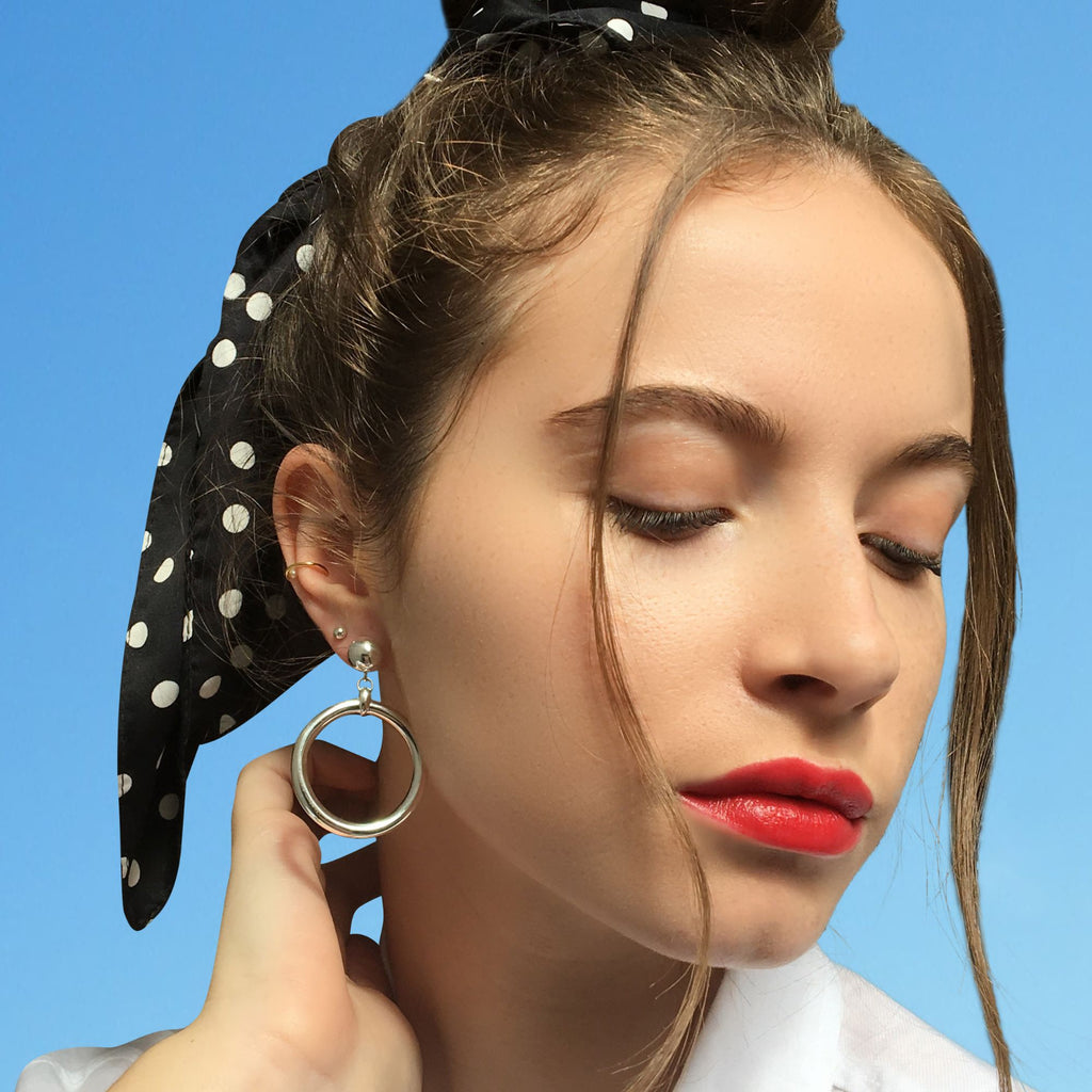 Audrey silver chunky hoop earrings - Misia Mae London
