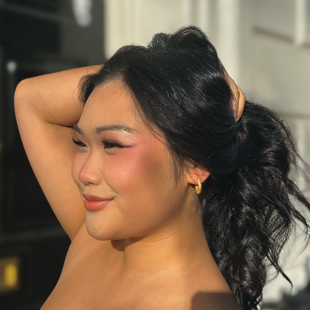 Chuky textured gold huggies earrings - Misia Mae London