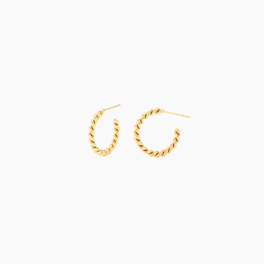 gold twisted rope earrings by Misia Mae