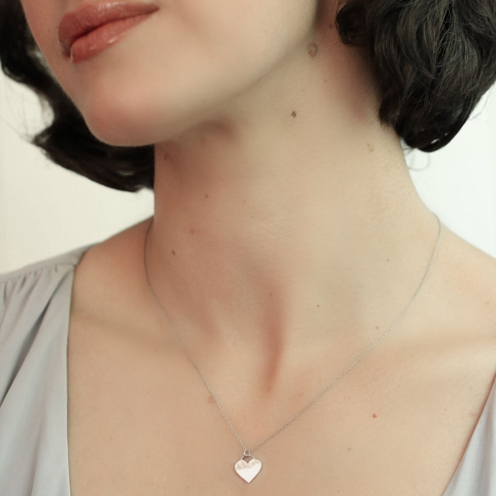 Dainty silver heart necklace - Misia Mae London