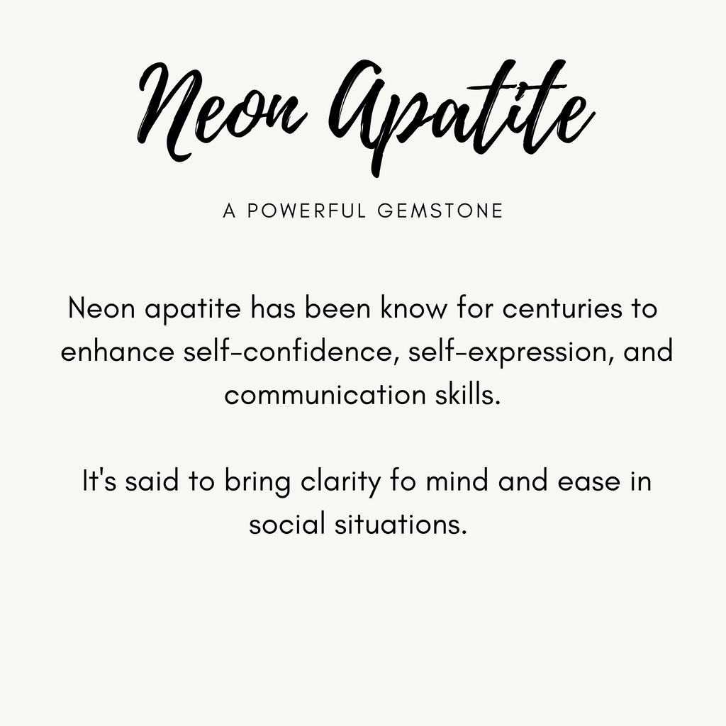 Characteristics of neon apatite 